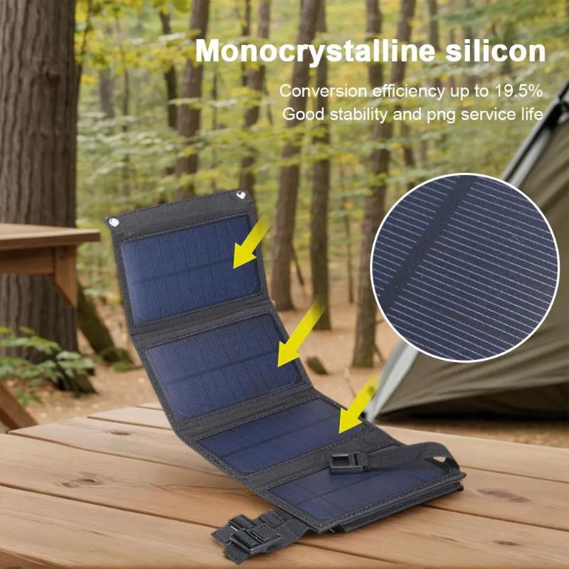 Portable USB Foldable Solar Panel Folding Solar Panels Travel Mobile Phone Charging Power Bank for Flashlight Fan Mobile Phone