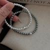 French Retro Single Zircon Pearl Bracelet for Women Simple Handmade Beaded New Elegant Luxury Jewelry Birthday Gifts for Female