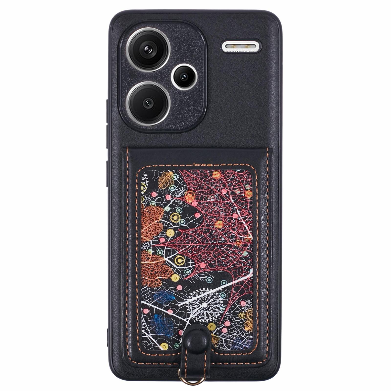 

For Xiaomi Redmi Note 13 Pro+ 5G Phone Case with Galaxy Card Bag Kickstand RFID Blocking D