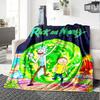Morty Rick Print Flannel Blanket High Quality Warm Comfortable Cover for All Seasons Perfect for Gifts Home Decor