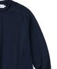 KNITTED Cotton Roll Raglan Round Knit Navy
