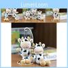 Adorable White Cow Plush Keychain Soft Spotted Toy For Backpacks And Keys
