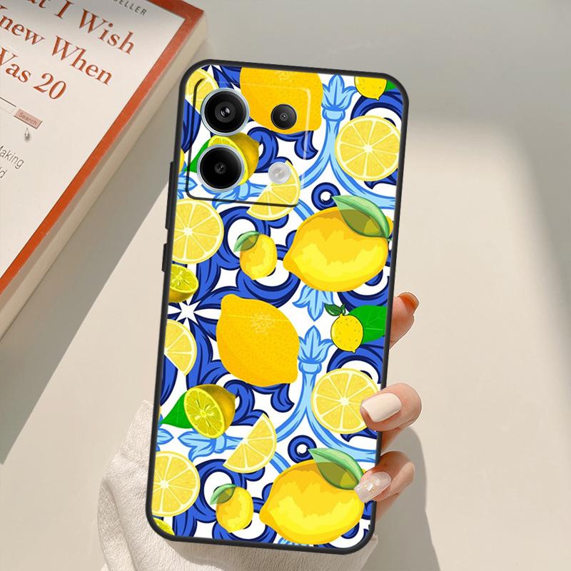 Mediterranean Lemon Funda For Xiaomi Redmi Note 14 13 10 11 12 15 Pro Plus Case For Redmi 15 14C 12C 10C 13C 15C