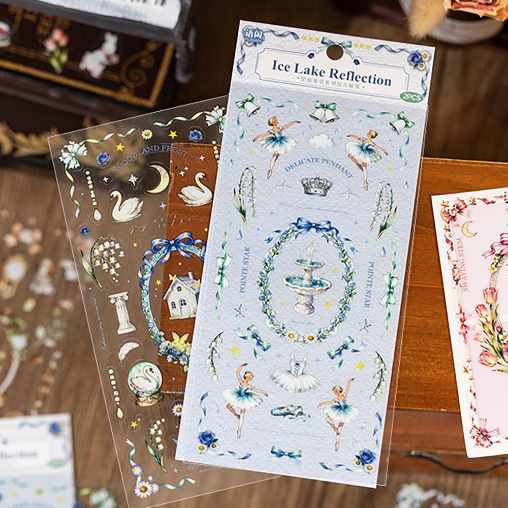 Retro stickers, fairy tale style, hand-held tent, guka DIY decoration, phone back card collage