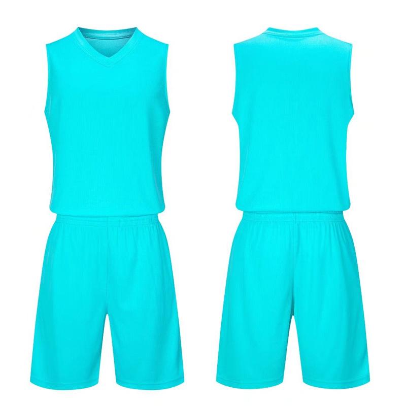 Solid color basketball jersey set Men's and children's adult light board competition training team jersey Quick-drying sweat-absorbing breathable 