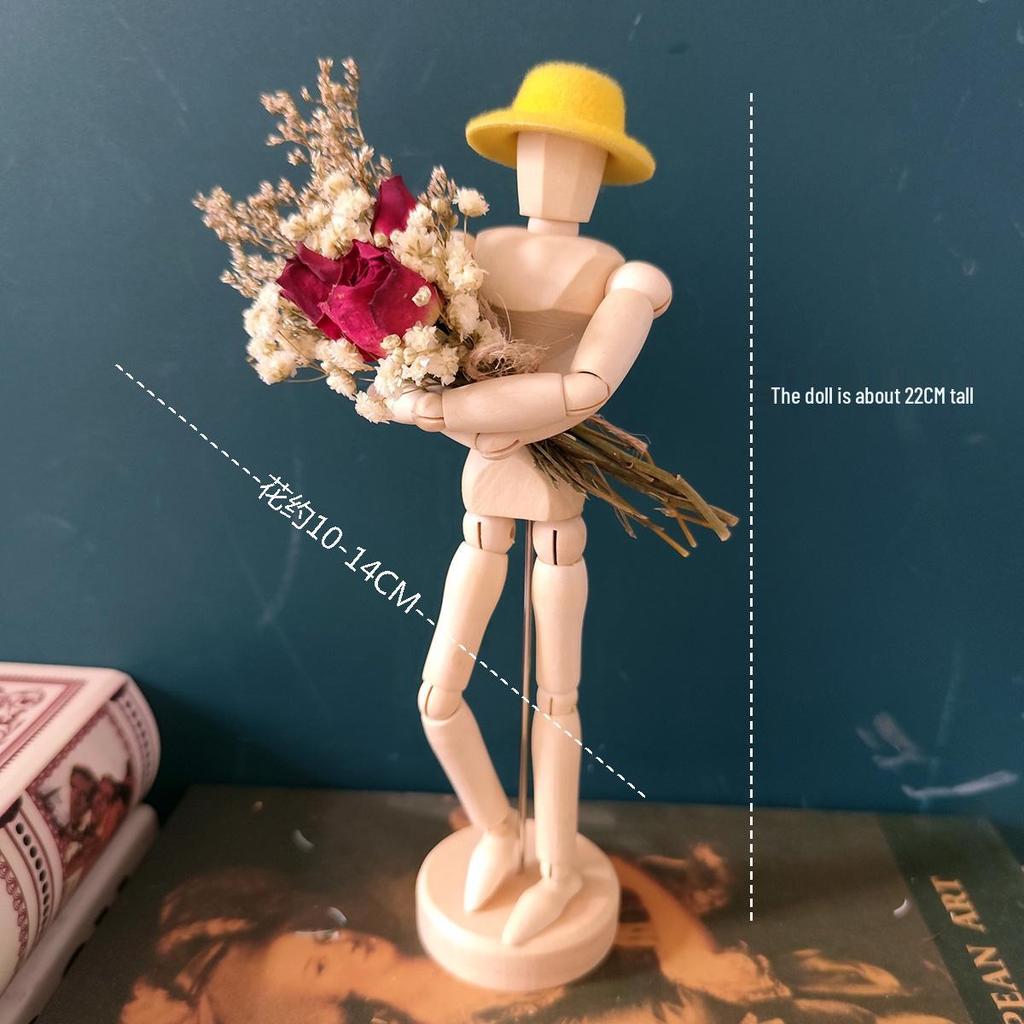 Jointed Wooden Puppet Doll: Handcrafted Human Body Ornament & Decompression Gadget.