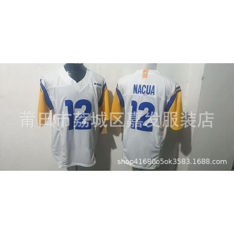 Rugby Jersey Men Cotton Embroidered NFL Los Angeles Rams Puka Nacua 13 Fan Apparel Fall