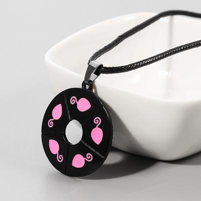New Geometric Round Pink Ladybug Pendant Necklace Unisex Unique Trendy Versatile Cute Retro Jewelry Gift
