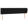 VidaXL Tête de lit avec oreilles Noir 203x23x78-88 cm Velours3117450