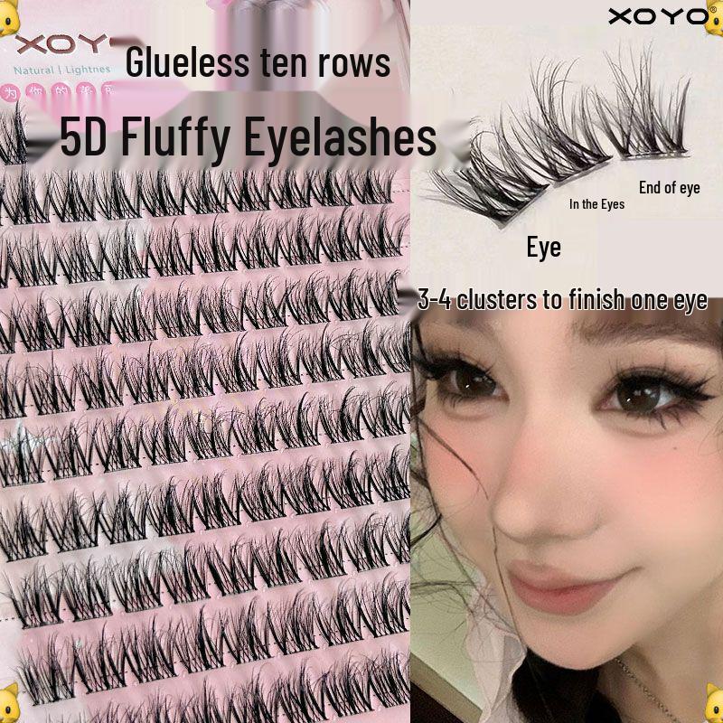

XOYO Рождественские Кукольные Комичные Накладные Ресницы - Десятирядные, Растрепанные, Ленивые, Натуральные Ресницы для Начинающих. Non-Glue 10-Row Wild Messy Mink