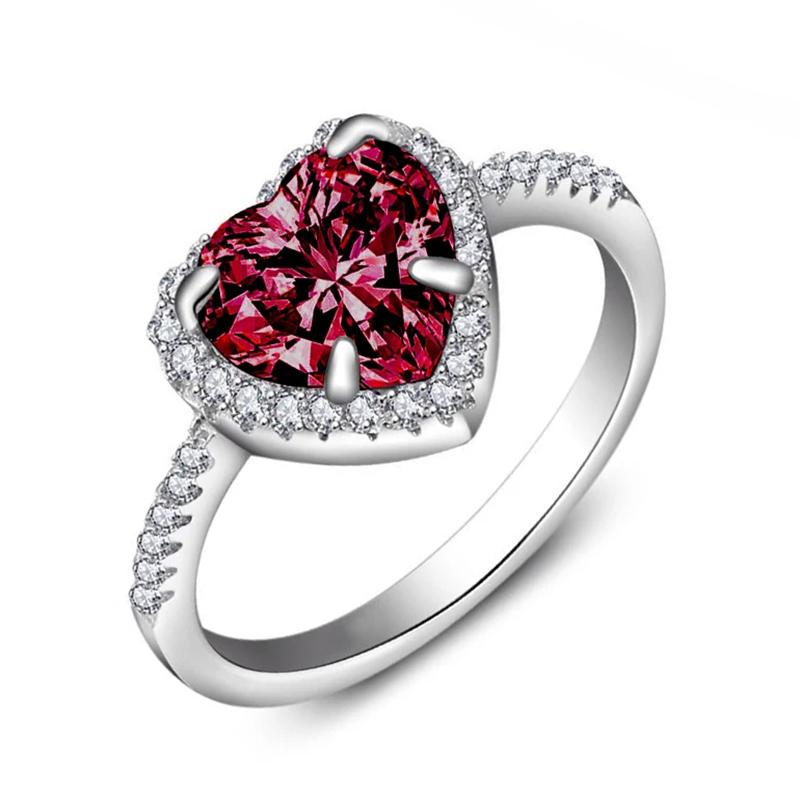 

Heart Shape Red Color Cute Fashion Promise Ring for Women Girl Party Gift Finger Free Shipping Items Korean R1707-red 5&Red красный