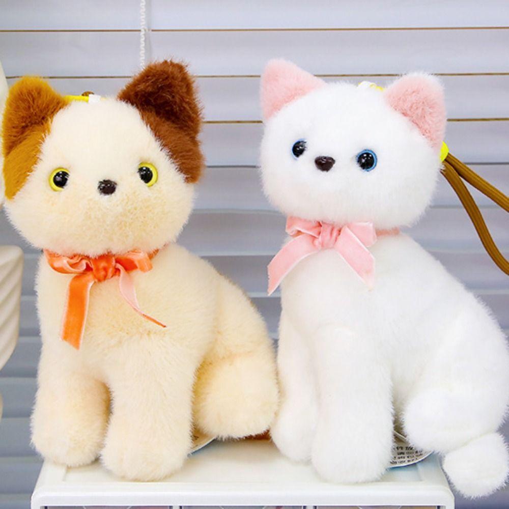 PP Cotton Small Cat Plush Keychain Lifelike Simulated Cat Plush Doll Cat Plush Bag Pendant  Friend