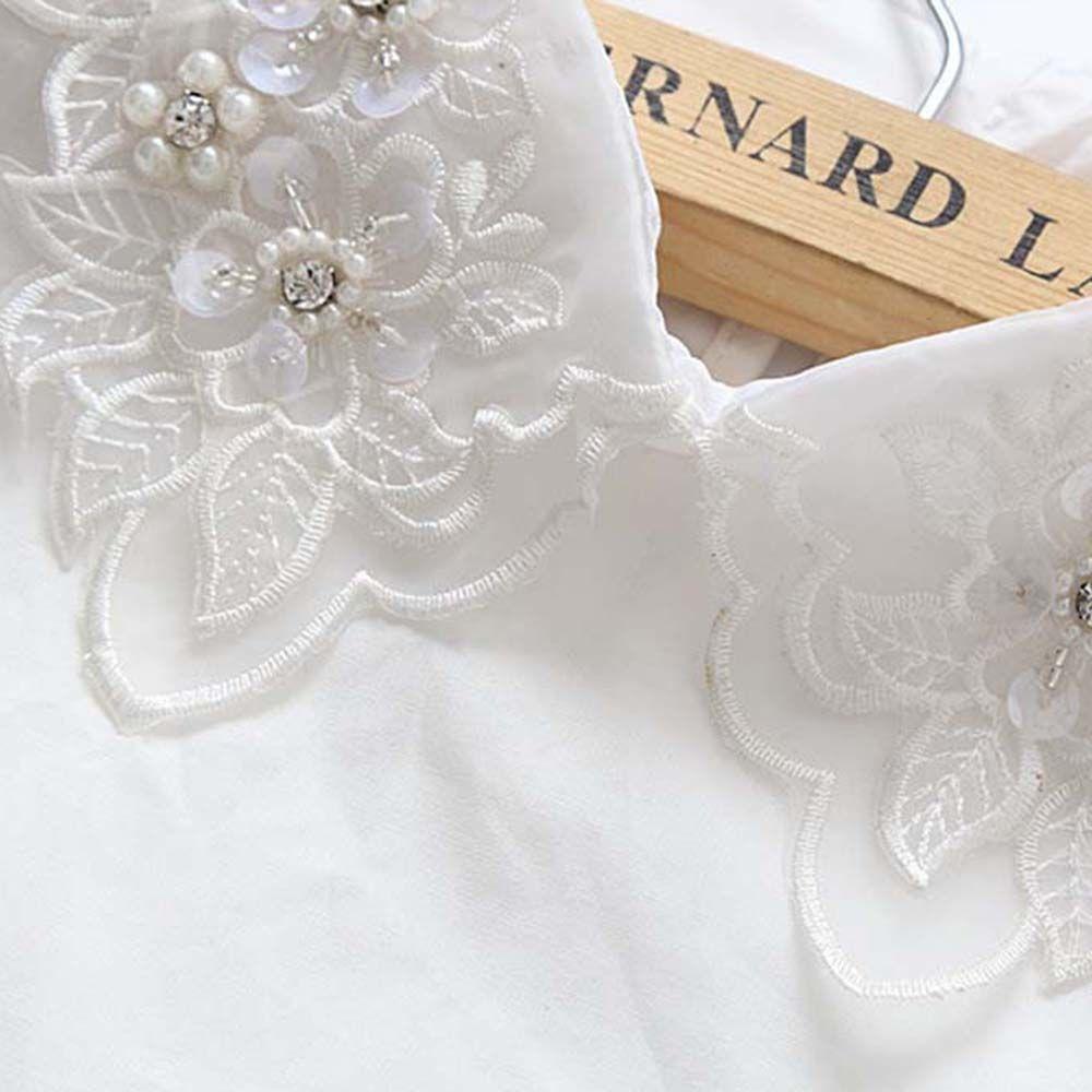 Party Women Leaves Hollow Flower Rhinestone Lace Shirts Collars Fake Collar Fake Neckline