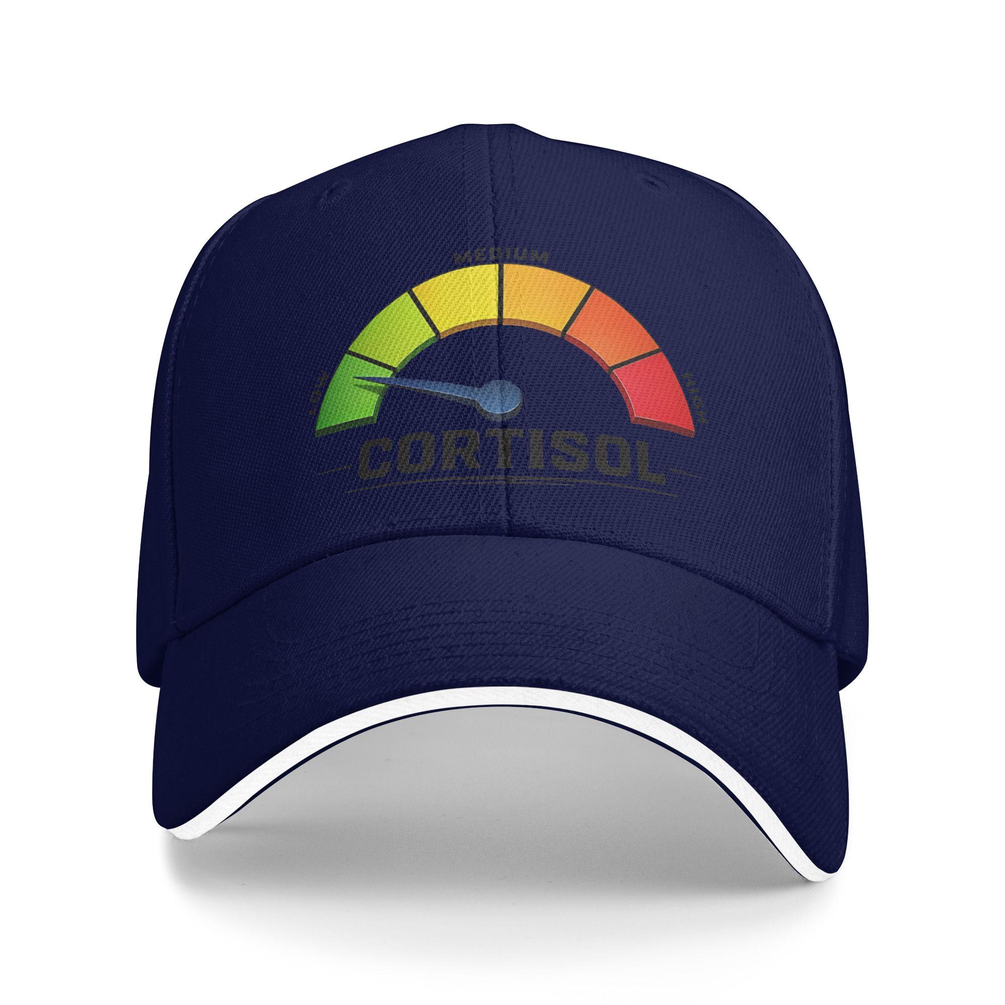 

Low Cortisol Levels V Memes Baseball Cap Fashion Trucker Hat Summer Women Men Running Hippie Snapback Cap As Picture темно-синього кольору
