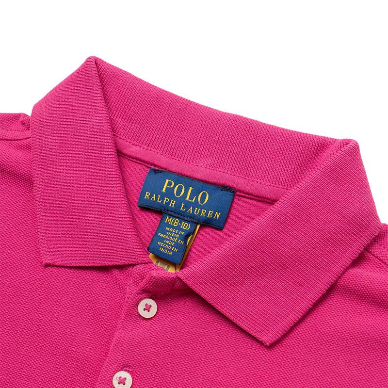 Polo Ralph Lauren Big Pony Ricamato a Coste Stretch a Rete Polo Top per Bambini 313978966-001