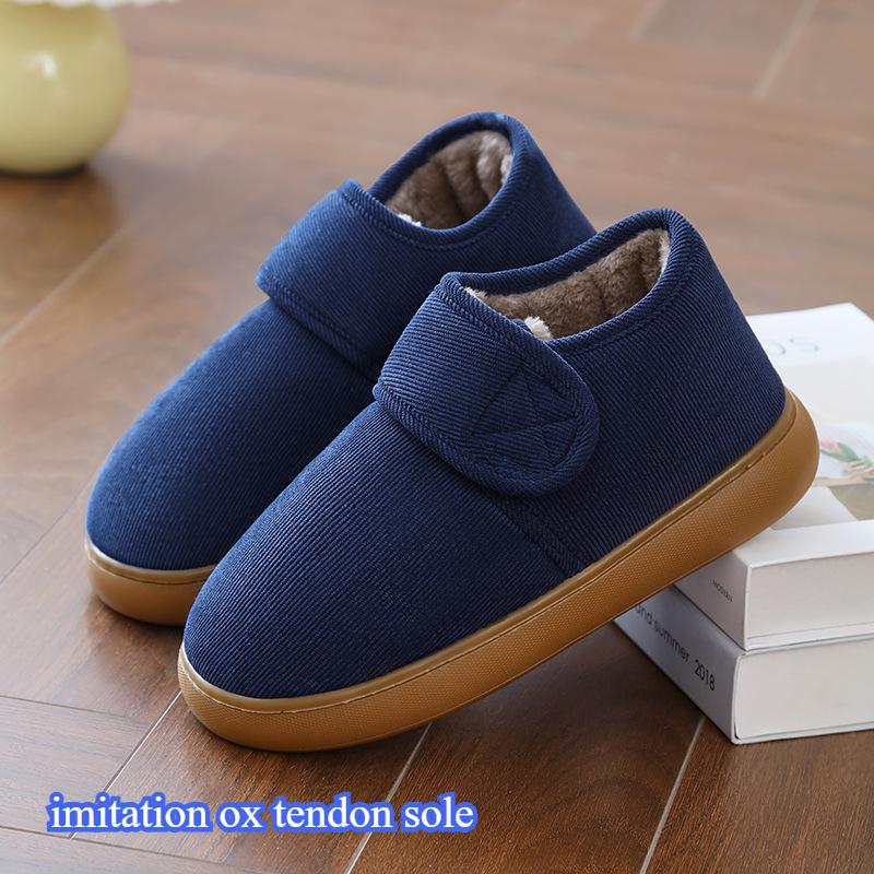 Thickening and Warm Men's Boots for Middle-aged and Elderly Men and Women, Non-slip Home Cotton Shoes Platform Boots