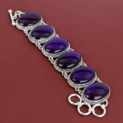 Purple Fire Labradorite Bracelet 925 Sterling Silver Adjustable Chain Bracelet Handmade Jewelry Vintage Gemstone Bracelet Gifts For Mother