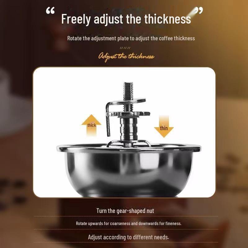 Klassische Kaffeemühle mit Handkurbel: Retro-Holzdesign, tragbare Bohnenmühle und Kaffeedekor