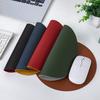 Double-side Mouse Mat Waterproof Round Mouse Pad Simple Design Leather Mouse Pad