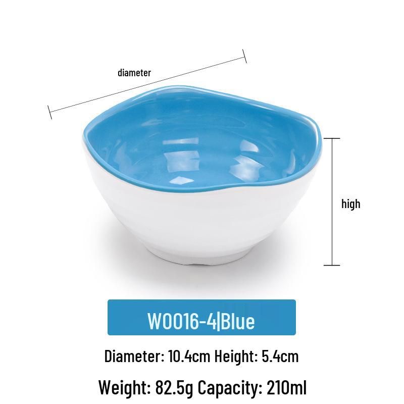 Melamine Imitation Porcelain Square Plastic Bowl for Restaurants and Hotels - Perfect for Fast Food, Barbecue, Bibimbap, and Desserts.