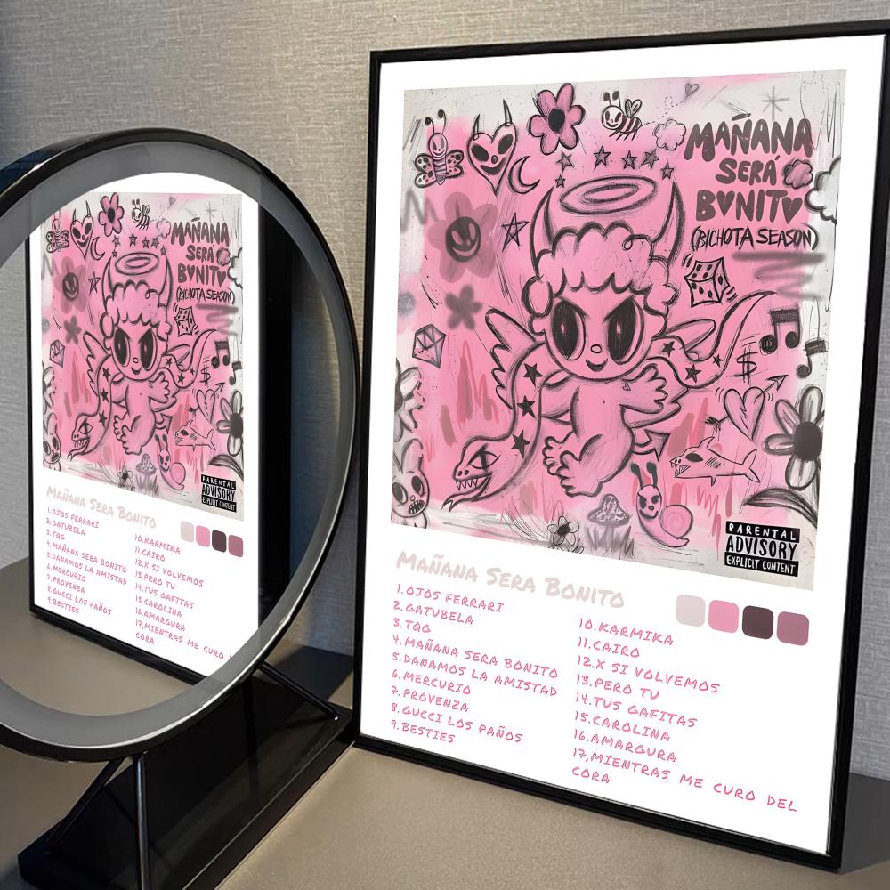 Karol g Manana Sera Bonito Self-adhesive poster Kraft Paper Prints and Posters Home Room Bar Cafe Decor Art Wall Painting