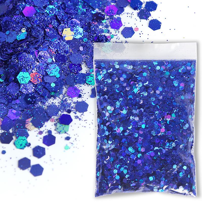 50G Glitter Mixed Hexagon Colorful Sequin Powder DIY Handmade Jewelry Epoxy Resin Making For Mold Nails Craft Accessories