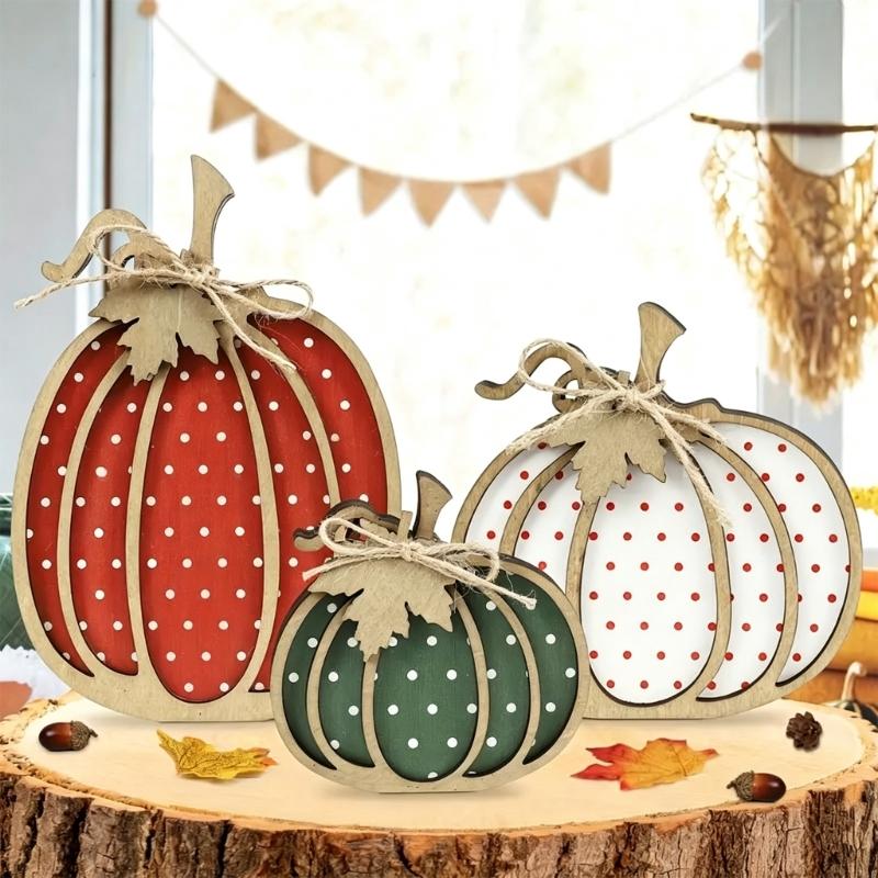 Thanksgiving Fall Decorations Wooden Pumpkin Autumn Decors in Wood for Fall Arrangements Across Dining Tables, Shelves, Entryways, and Home Desks