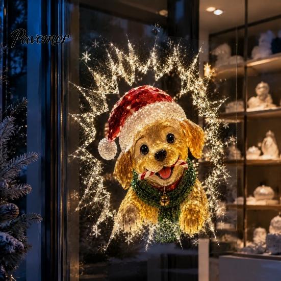 Seasonal Window Ornament 3D Christmas Clings, Removable No Residue Stickers, Santa Breaking Static Cling Decor Through Glass Wall Decals, Festive