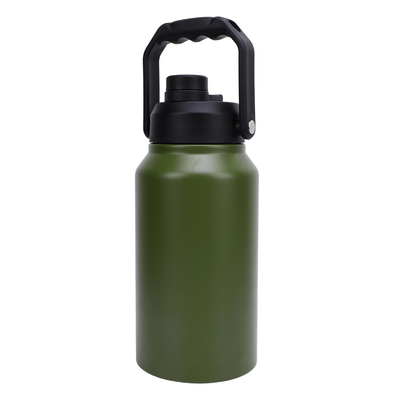 

3L Insulated Water Bottle With Lid Handle Wide Mouth 316 Stainless Steel Travel Thermal Mug for Sports Gym Fitness Keep оливковий колір