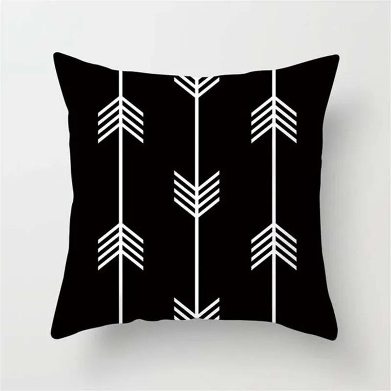 Alphabet Arrow Black and White Decorative Pillowcase Car Ornaments Office Living Room Sofa Home Pillowcase
