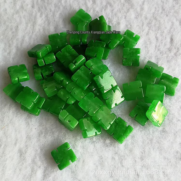 Dry Green Jade Wanzi Loose Beads for DIY Ornaments and Accessories