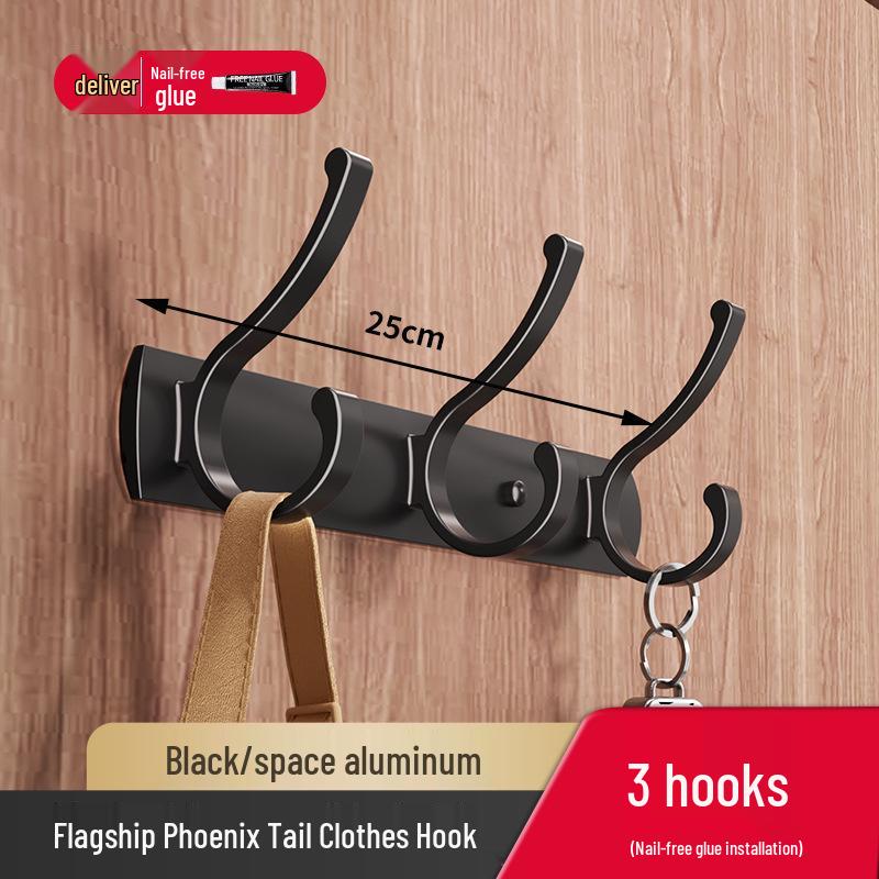 No-Drill Wall-Mounted Strong Entryway Coat & Hat Hook Rack