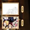 23cm/9.06in Demon Slayer Light Painting Cartoon LED Anime Peripherals Acrylic Lamp Room Decoration Birthday Gift Desktop Display