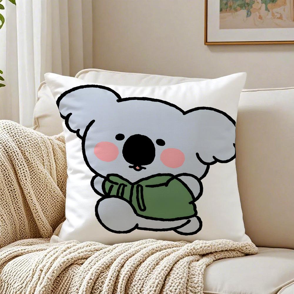 Small Animal Cartoon Happy Sports Cushion Cover Pillowcase Antidustmite Living Room Sofa Decor Cushion Room