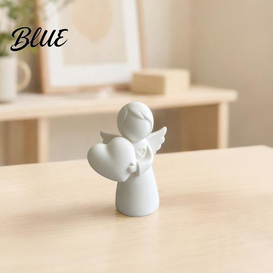 Small Angel Sculpture Mini Love Heart Figurine 3D Printed White Statue Modern Statue Decoration for Mother's Day Valentine's Christmas Gift