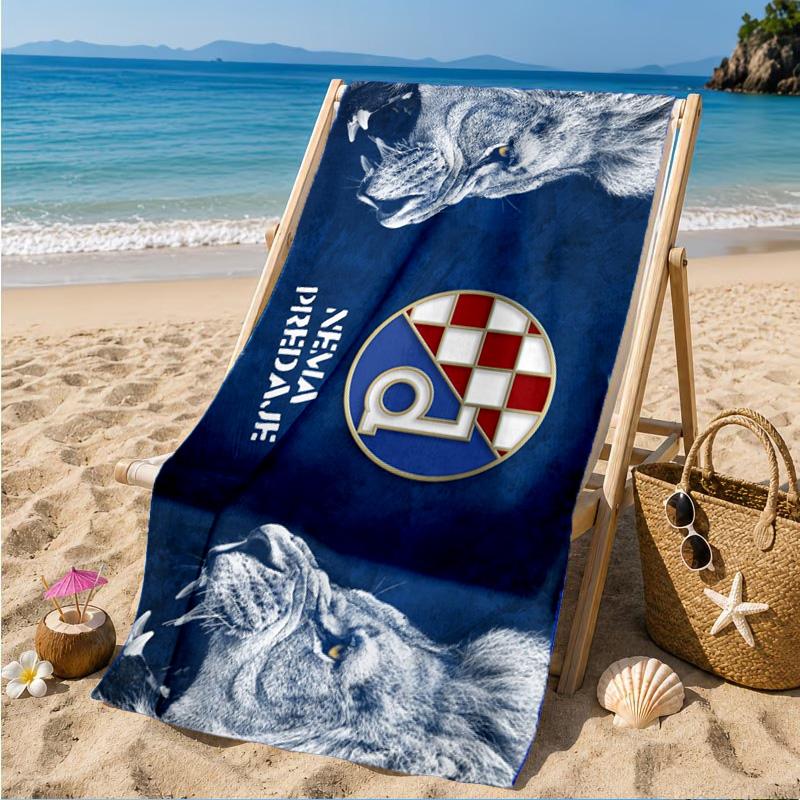 Asciugamano da Spiaggia Dinamo Zagabria Basket, Asciugatura Rapida, Facile da Curare, Adatto Sia per il Fitness che per le Vacanze al Mare, Essenziale Sportivo