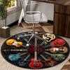 Colorful Guitar Dreams round carpet Chair cushion Round Entryway Rug, Soft Round Rugs for Living Room, Bedroom, Circle Carpet decor gifts