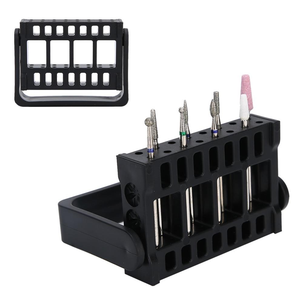 2PCS 16-Hole Nail Drill Bit Holder Adjustable Nail Tool Holder Grinding Head Stand  Home Use