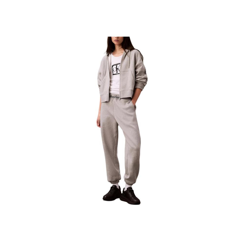 Calvin Klein Comfortable Soft High-Waisted Loose Casual Pants Women bottoms Gray 40WL289-031