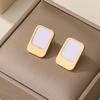 Alloy Square Color Matching Earrings, Niche Design Light Luxury High-end Stud Earrings Wind Earrings