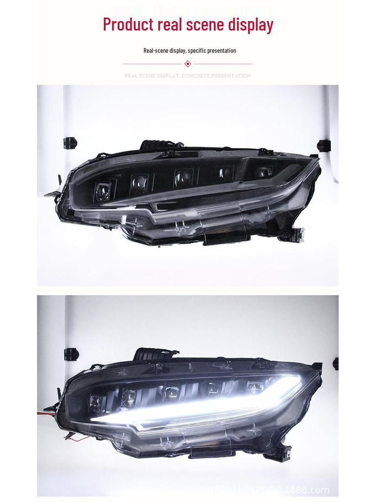 Honda Civic 10th Gen (2016-2020) LED Headlight Assembly with Sequential Turn Signal
