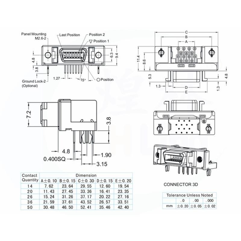 SCSI Solder Socket Connectors Printer Plug SCSI Connector 14P/20P/26P/36P/50P/SCSI Welding Board Motherboards Connector
