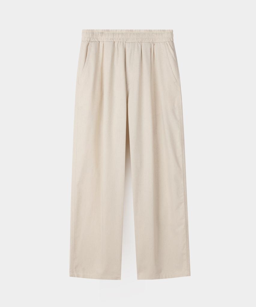 INDUST Semi-Wide Single-Pleat Linen Pants_5 Colors