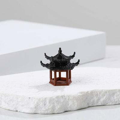 Cute Plastic Mini Pagoda Statue Miniature Decor Micro Landscape Hexagonal Mini Zen