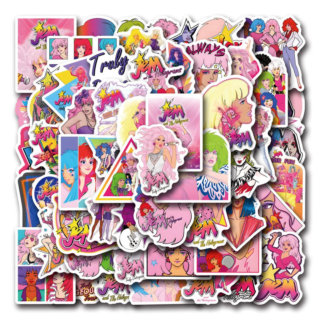 55 Jem and The Holograms Graffiti Aufkleber Dekorative Skateboard DIY Aufkleber