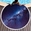 Starry Sky Galaxy Print Round Beach Towel with Tassels,Microfiber Beach Blanket,Absorbent Quick Dry Swim Pool Towel Picnic Mat