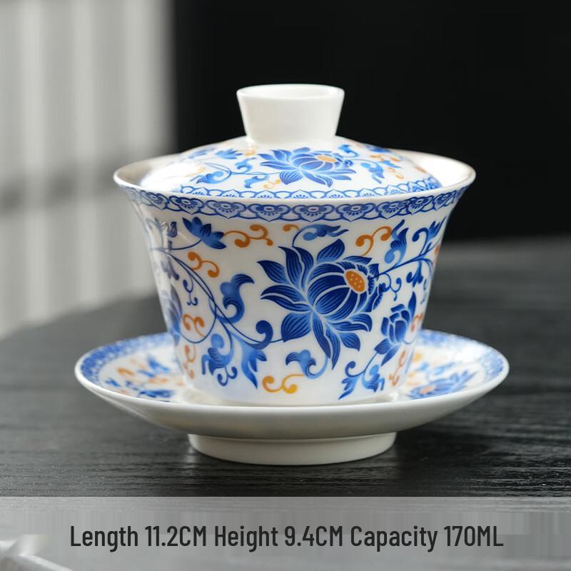 

Chaxun Gilded Silver Enamel Sancai Gaiwan