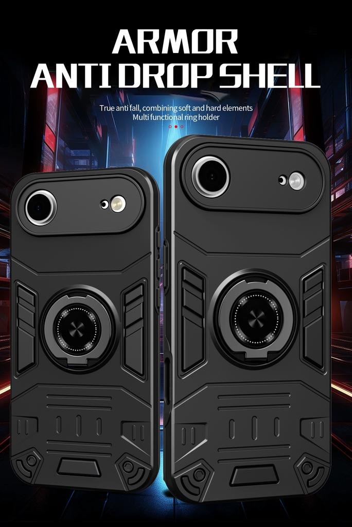 Magnetyczny Obracany Niewidoczny Uchwyt Metalowy Pierścień Etui na Telefon Dla iPhone 17 Pro Max 16 Plus 15 17 Air Odporne na Wstrząsy Podpórka Pokrowiec