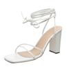 Dress Sandals For Women Low Heel Comfortable Ladies Fashion Summer Solid Color Leather Ankle Sandalias De Mujer Verano 2026
