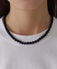 Tatiana (Silver 925) Star Toggle 6Mm Onyx Necklace Nz2104